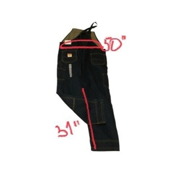 NWT Carhartt RN14806 Dark Blue Double Knee Insulated Bib Overalls Men Size 50X32 - Picture 9 of 13